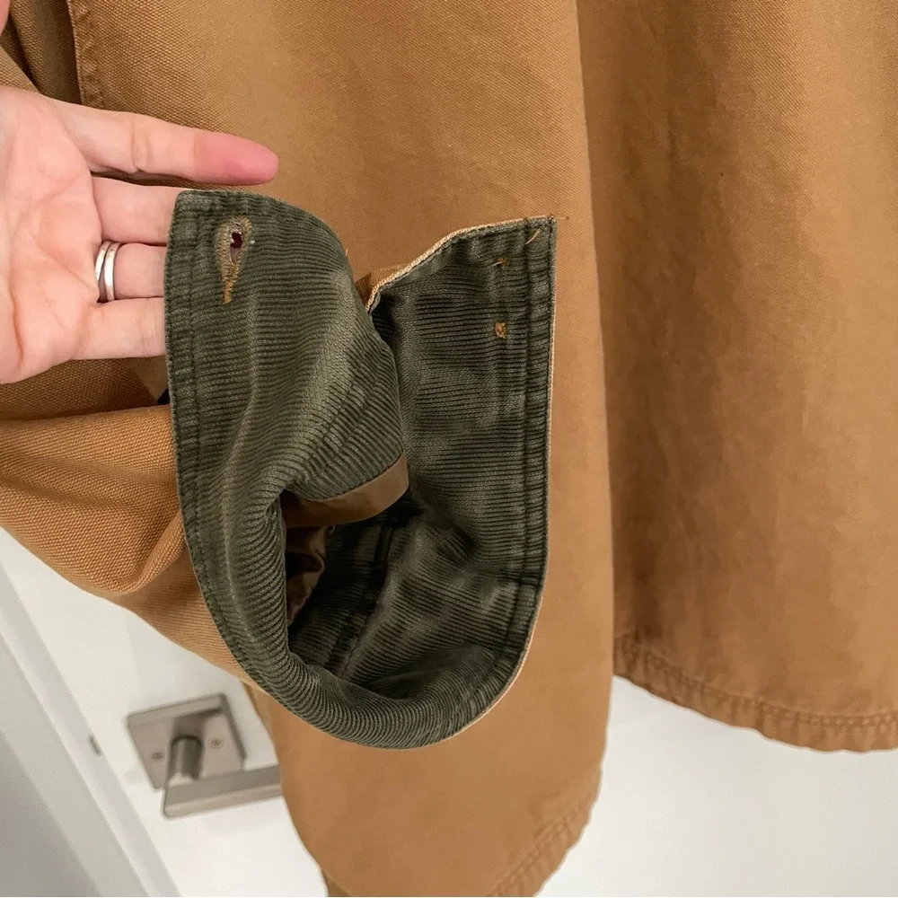 LL Bean Original Field Coat Flannel Cotton-Lined Chore Jacket Barn Canvas